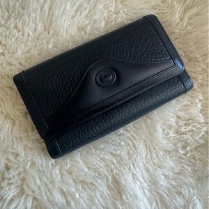 Vintage Dooney & Bourke Black Pebbled Leather Wallet